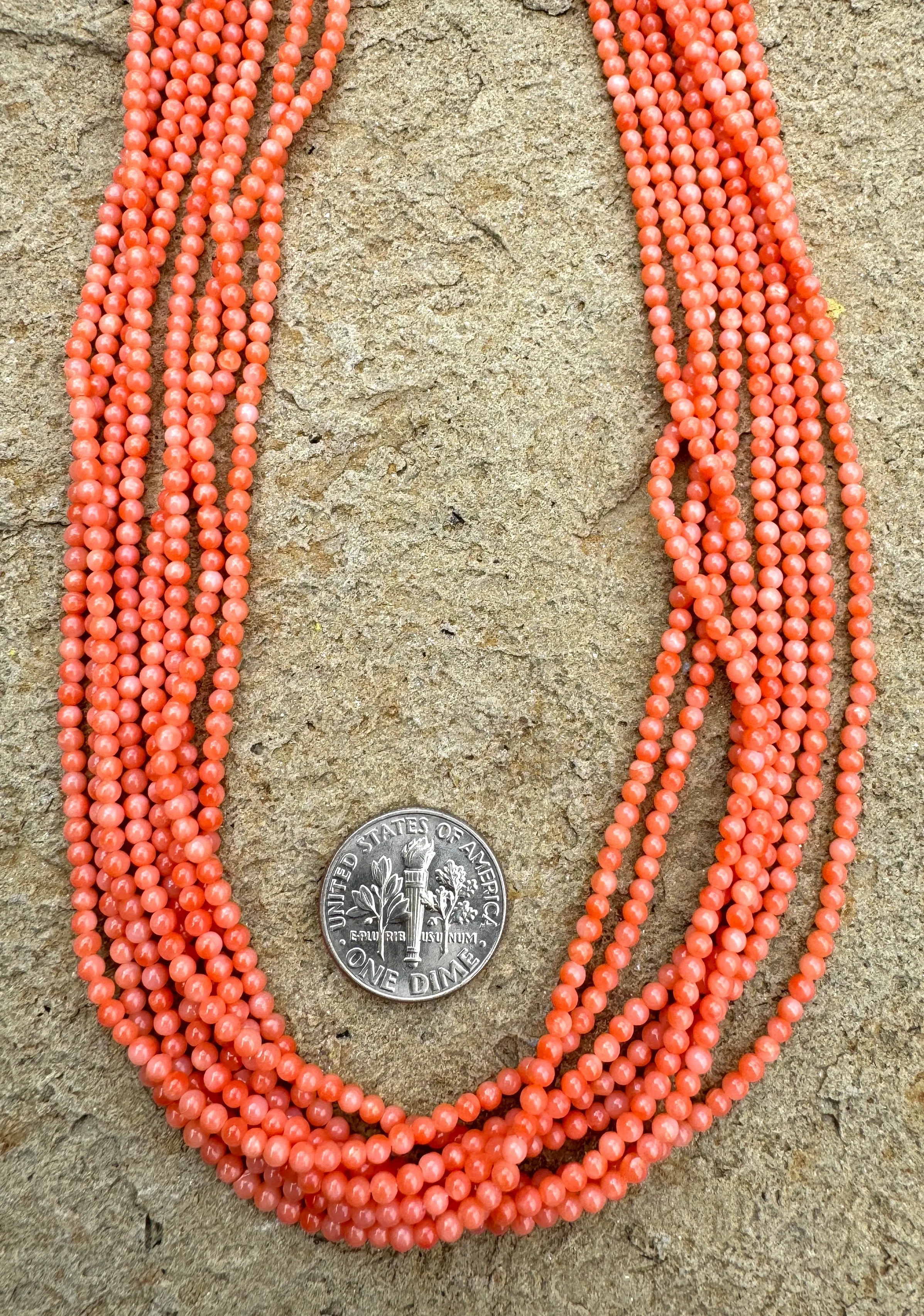 100% Natural High Quality Pink Coral (Taiwan) 2mm Round Beads (16 inch Strand)