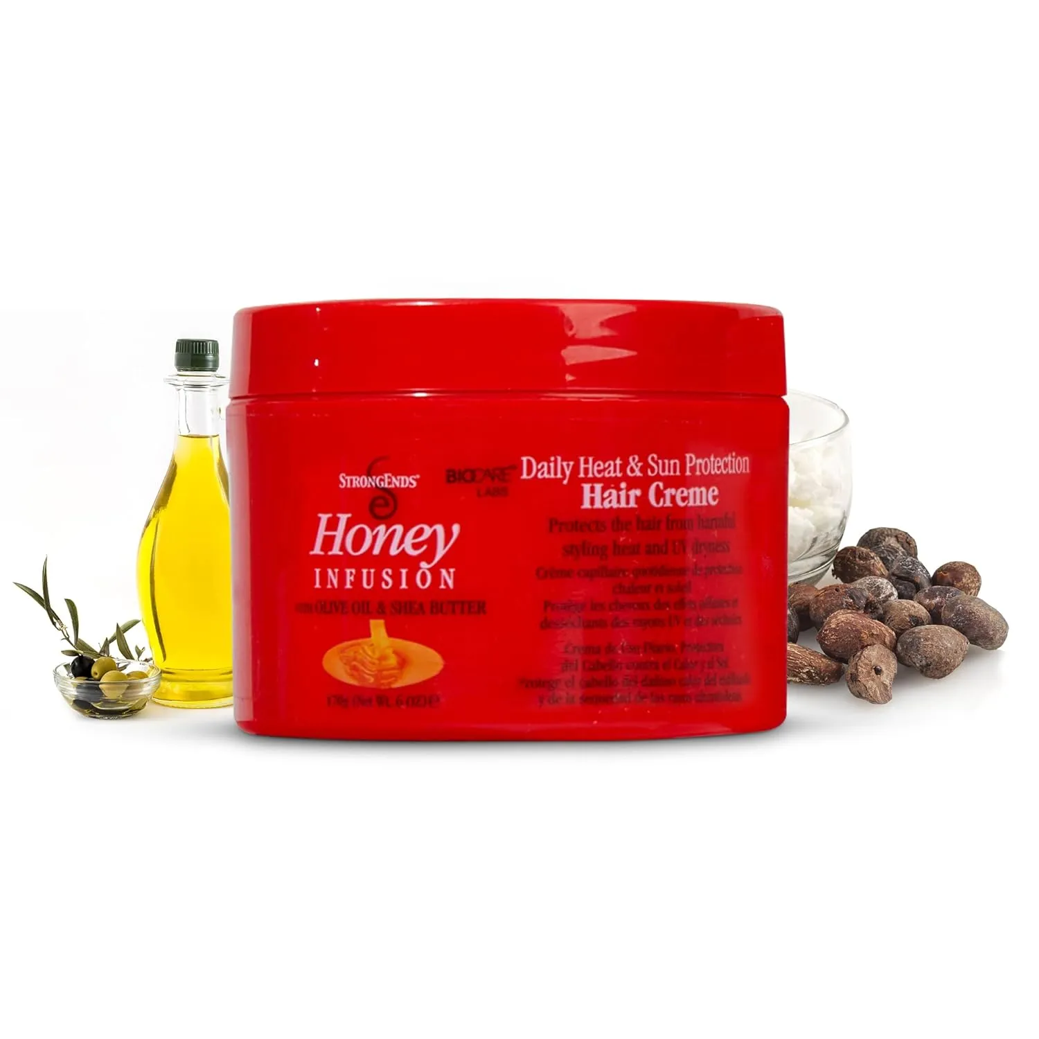 BioCare Strong Ends Honey Infusion Daily Heat And Sun Protection Hair Creme 170g