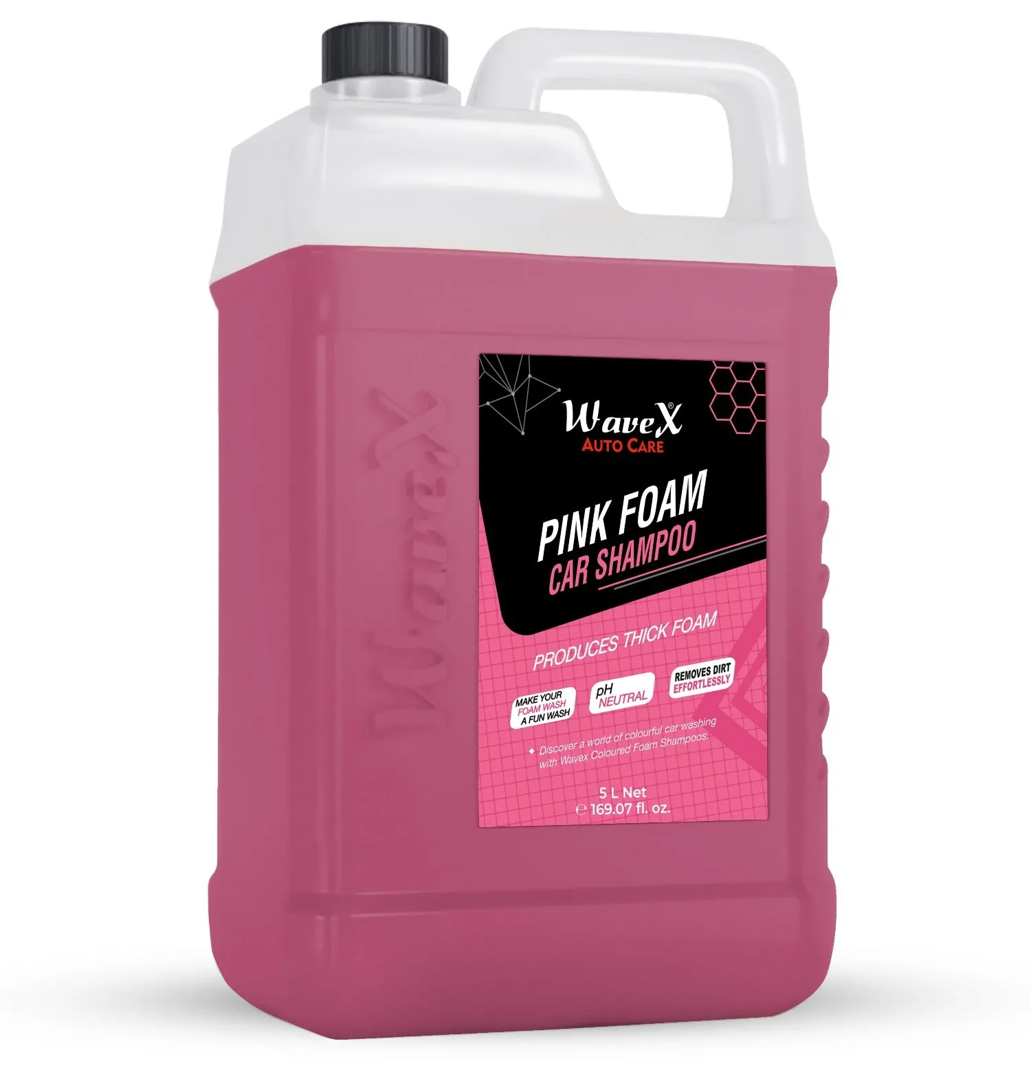 Colour Foam Wash Car Shampoo, Produces Thick Pink Colour Foam