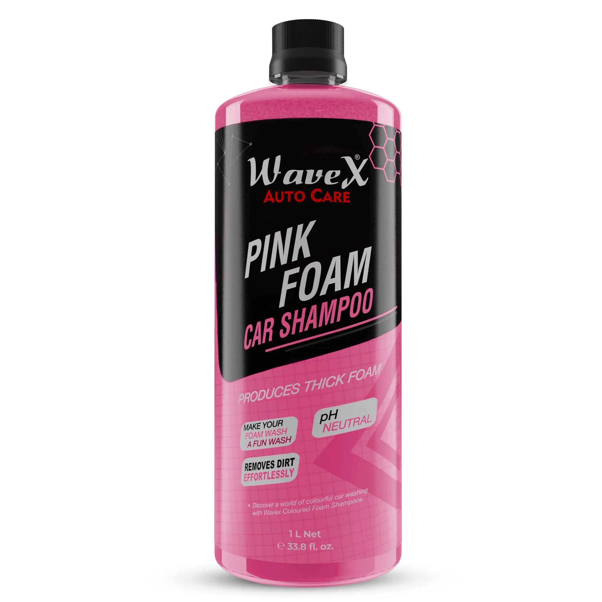 Colour Foam Wash Car Shampoo, Produces Thick Pink Colour Foam