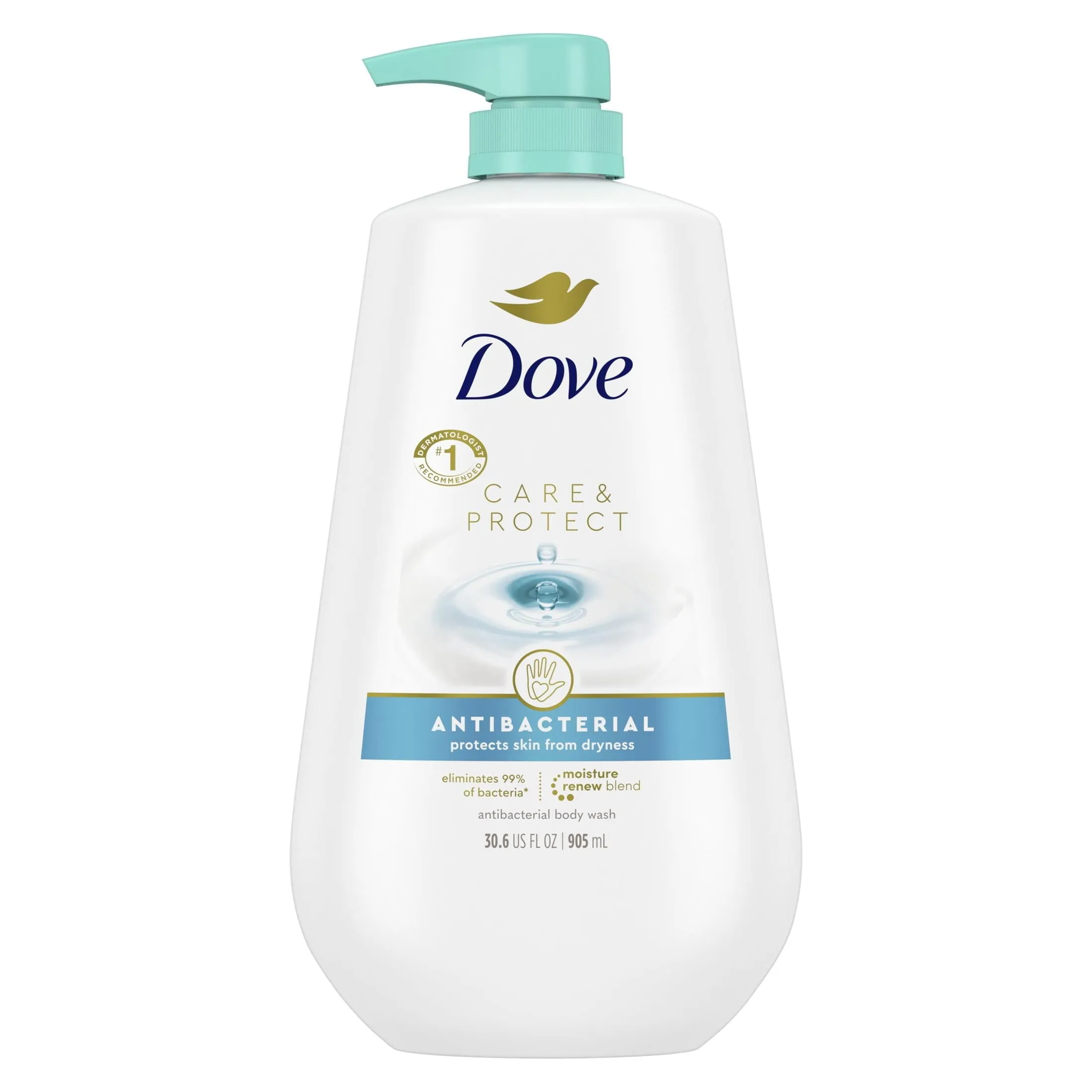 Dove Care and Protect Antibacterial Daily Use Softening Body Wash, 30.6 fl oz