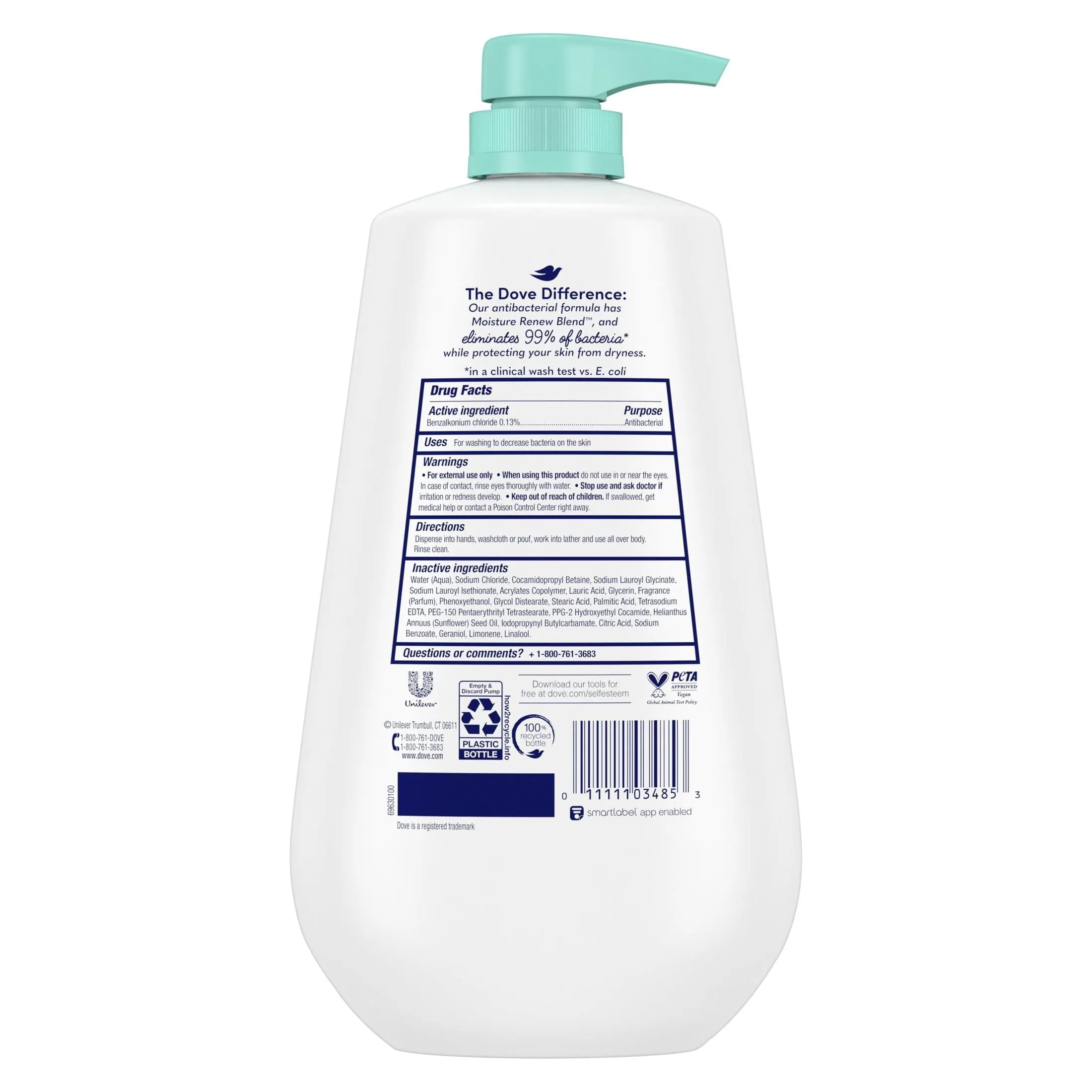 Dove Care and Protect Antibacterial Daily Use Softening Body Wash, 30.6 fl oz