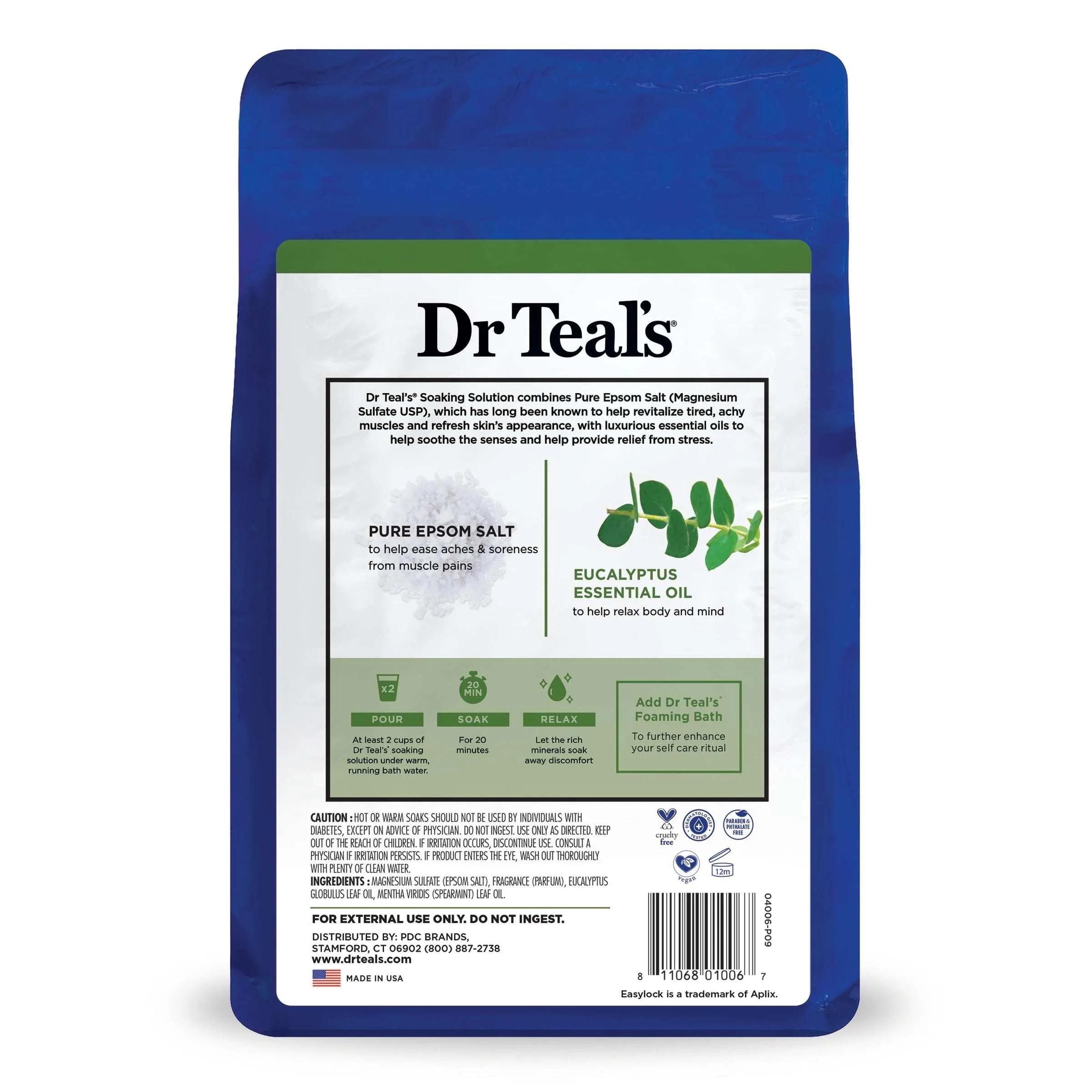 Dr. Teal's Epsom Salt Soak with Eucalyptus & Spearmint - 3 Lbs