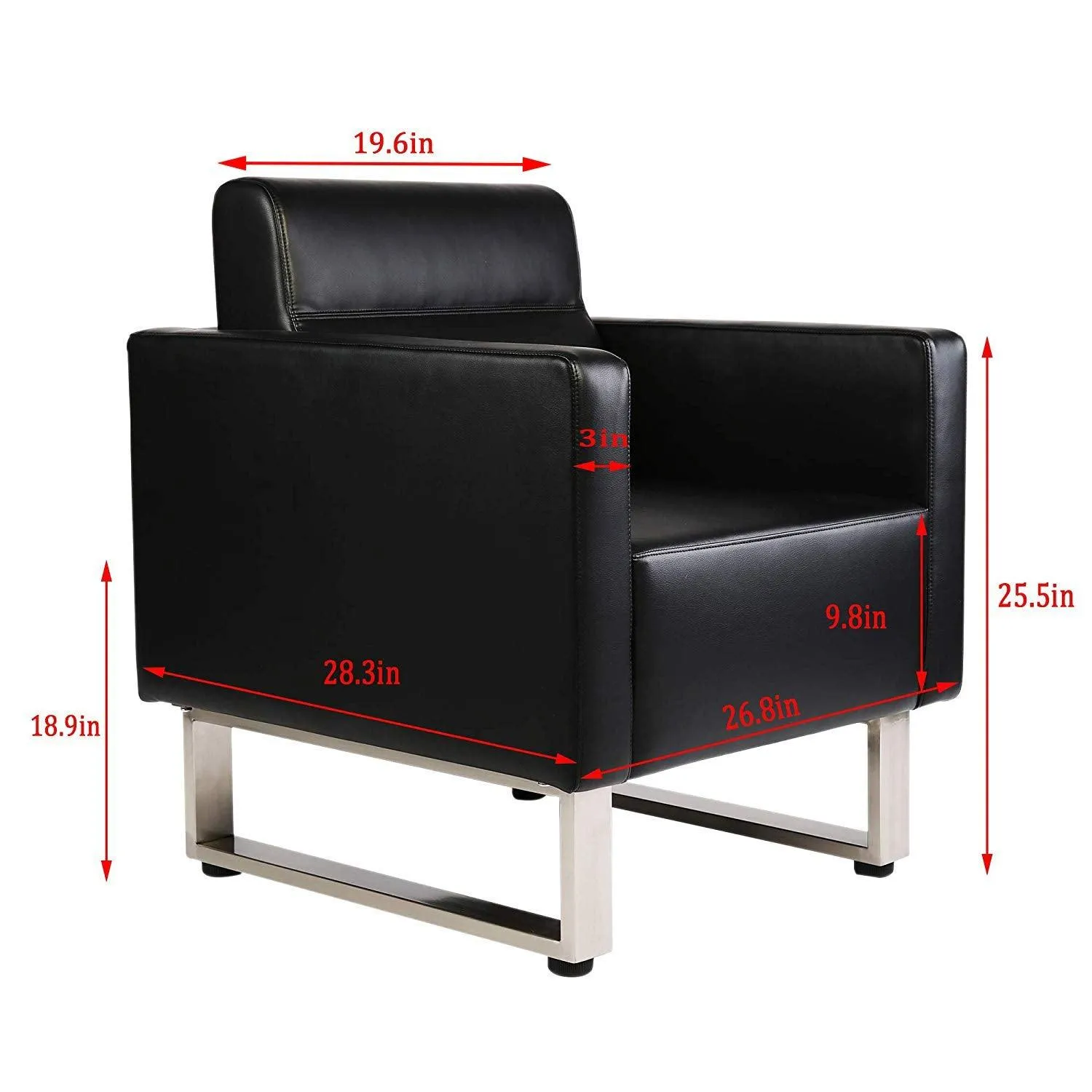 Guest Chair Office Reception Chair Leather Occasional Barrel Sofa Chairs Eco-Friendly PU Feather Luxury Soft Sponge