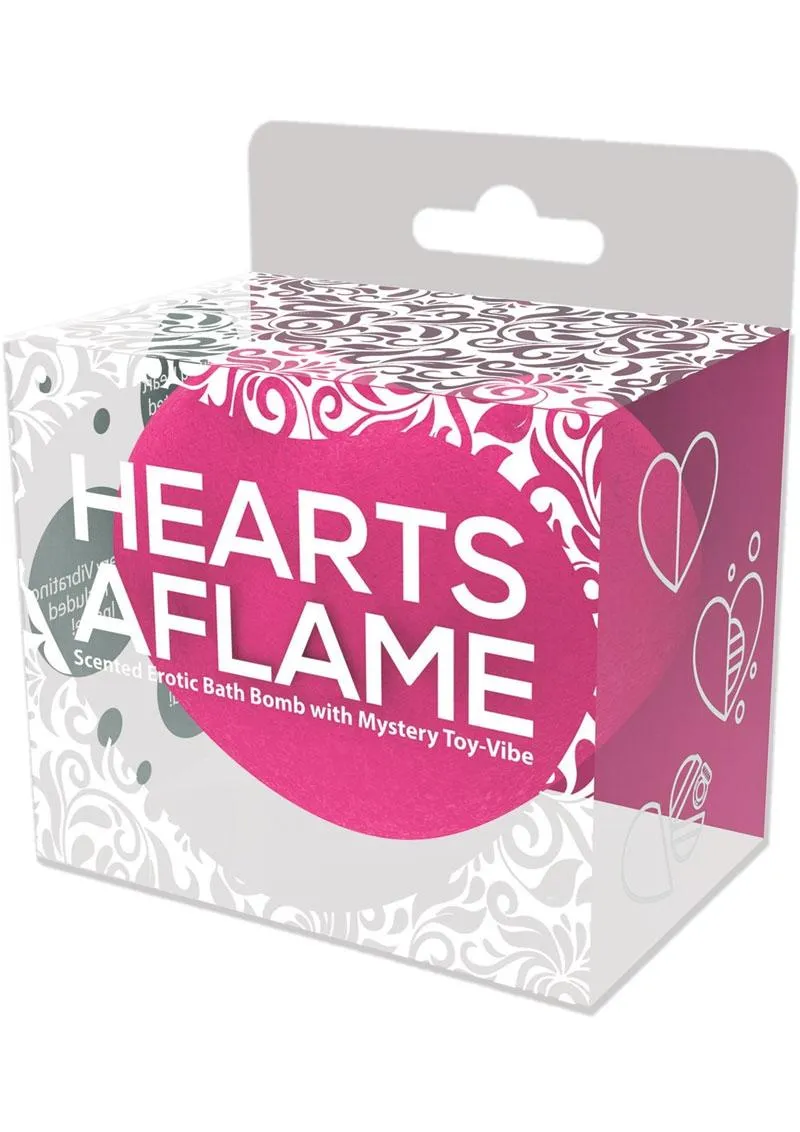 Hearts Aflame Scented Erotic Lovers Bath Bomb with Mystery Vibrating Toy