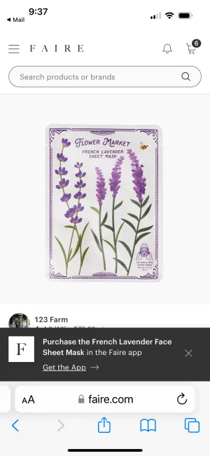 Lavender Facial Mask Sheet