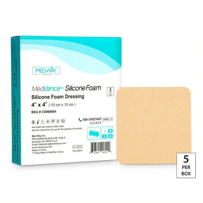 MedVance Non-Bordered Silicone Foam Dressing, 4" x 4"