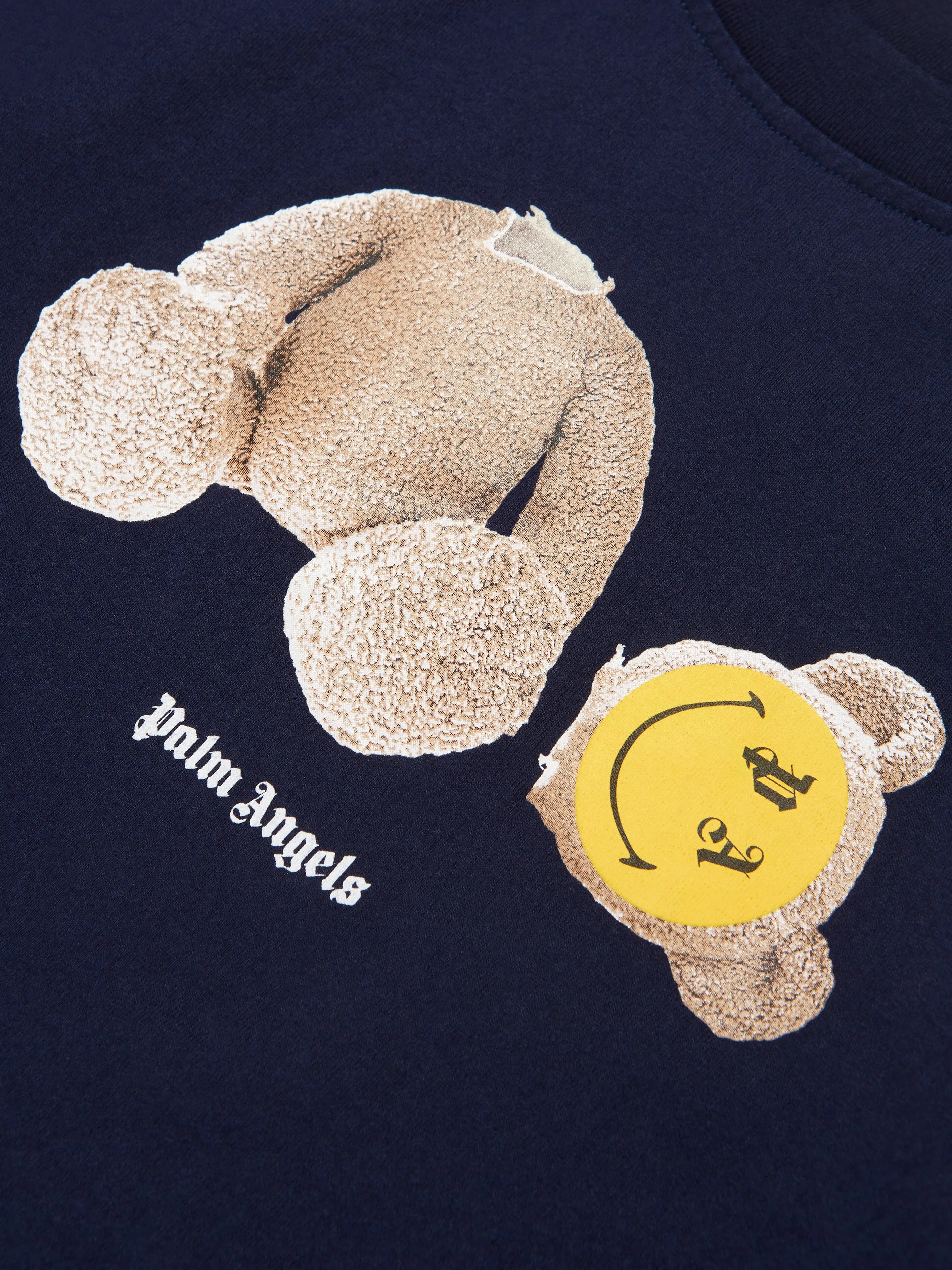 Palm Angels Boys PA Smiley Bear T-Shirt in Navy