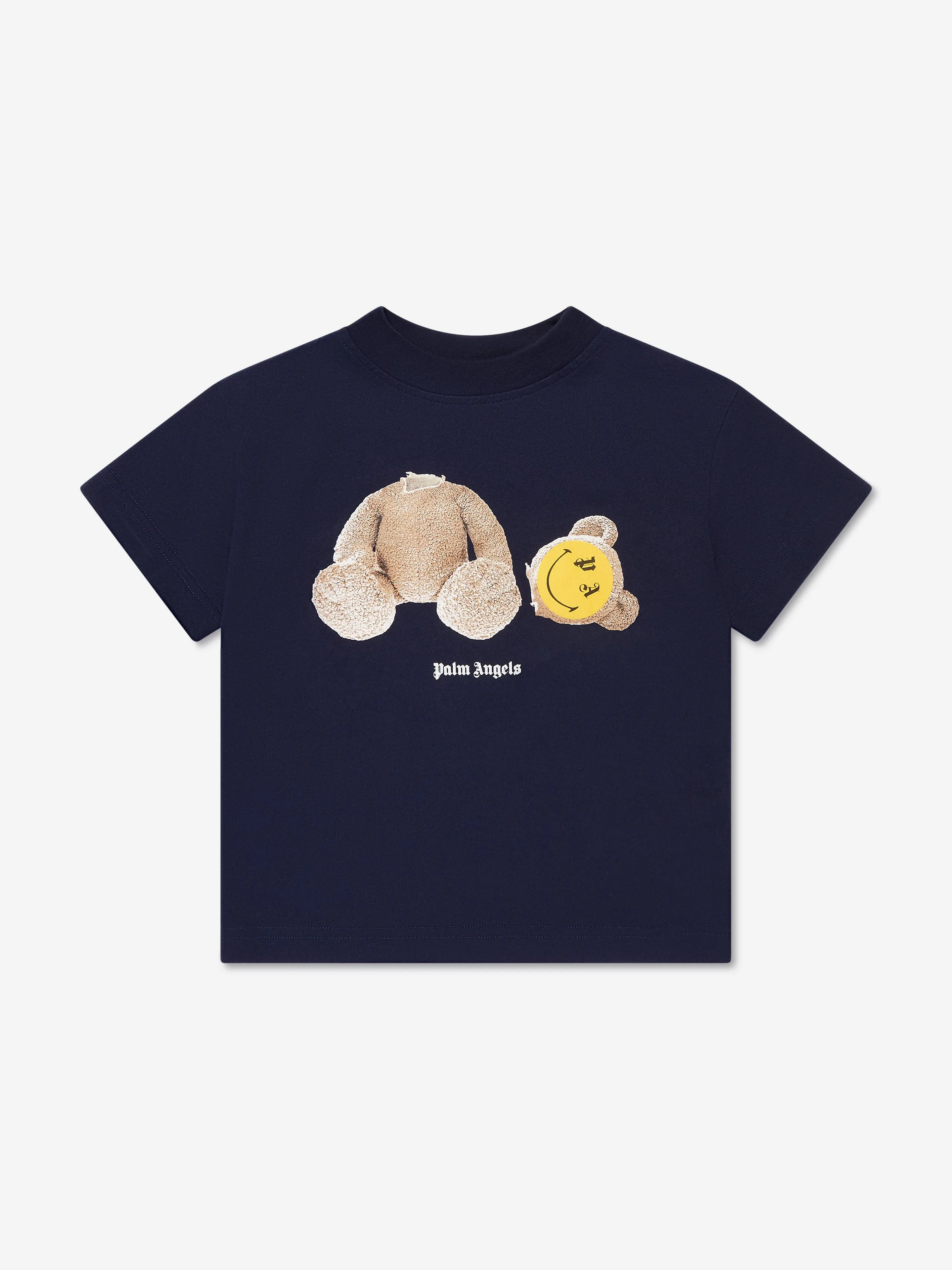 Palm Angels Boys PA Smiley Bear T-Shirt in Navy