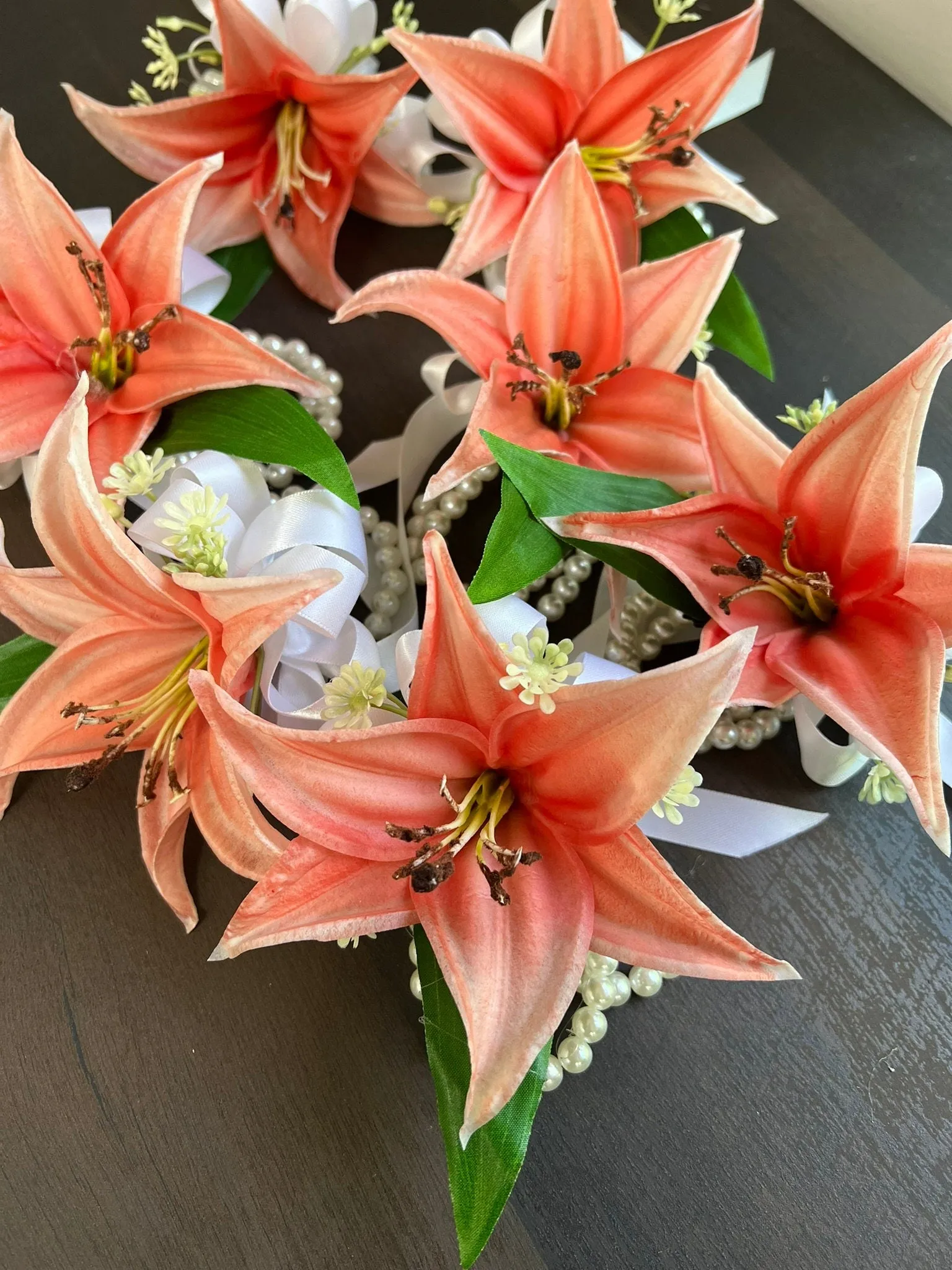 Real touch Tiger Lily flower for DIY bouquet corsage boutonniere cake toper