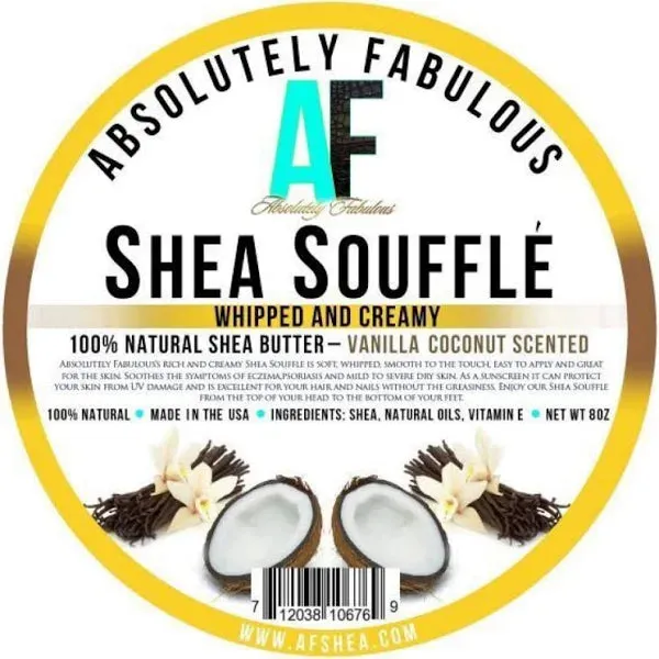 Shea Souffle Whipped Shea Butter, Vanilla Coconut 8oz