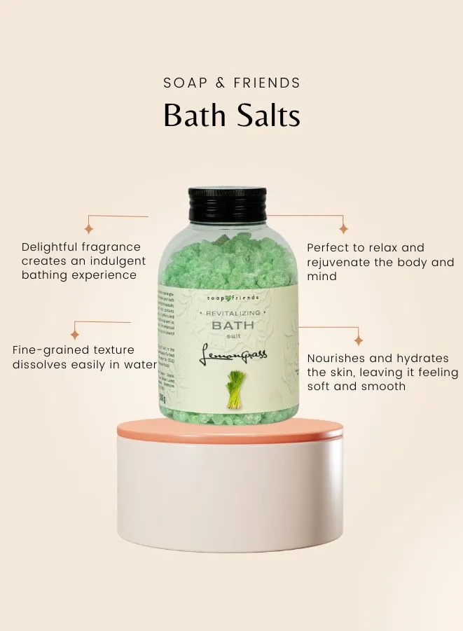 Soap&Friends Energizing Lemongrass Bath Salt for Revitalized and Youthful Vitality 500g