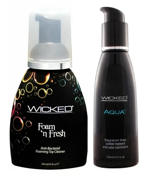 Water-Based Wicked Aqua Lube and Foaming Cleanser Bundle